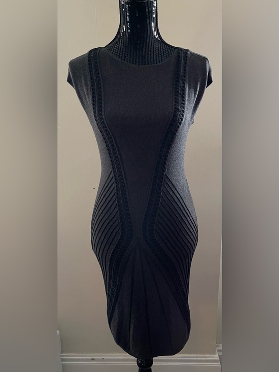 Source Unknown Dresses & Skirts - Grey & Black  Bodycon Light Knit Dress